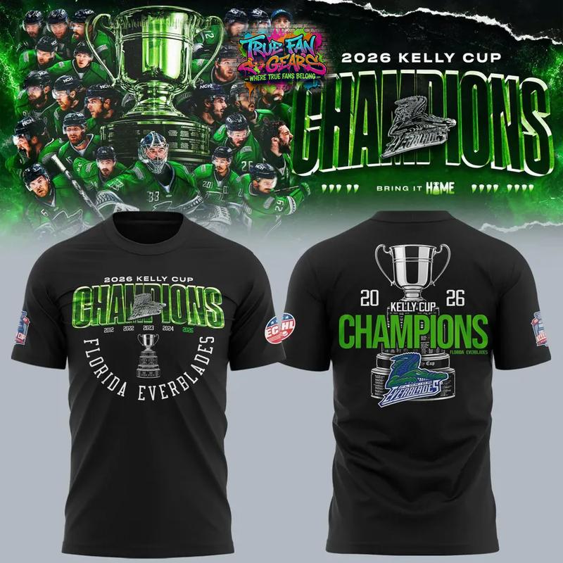 Florida Everblades 2026 Kelly Cup Champions Limited Edition Tee Shirt