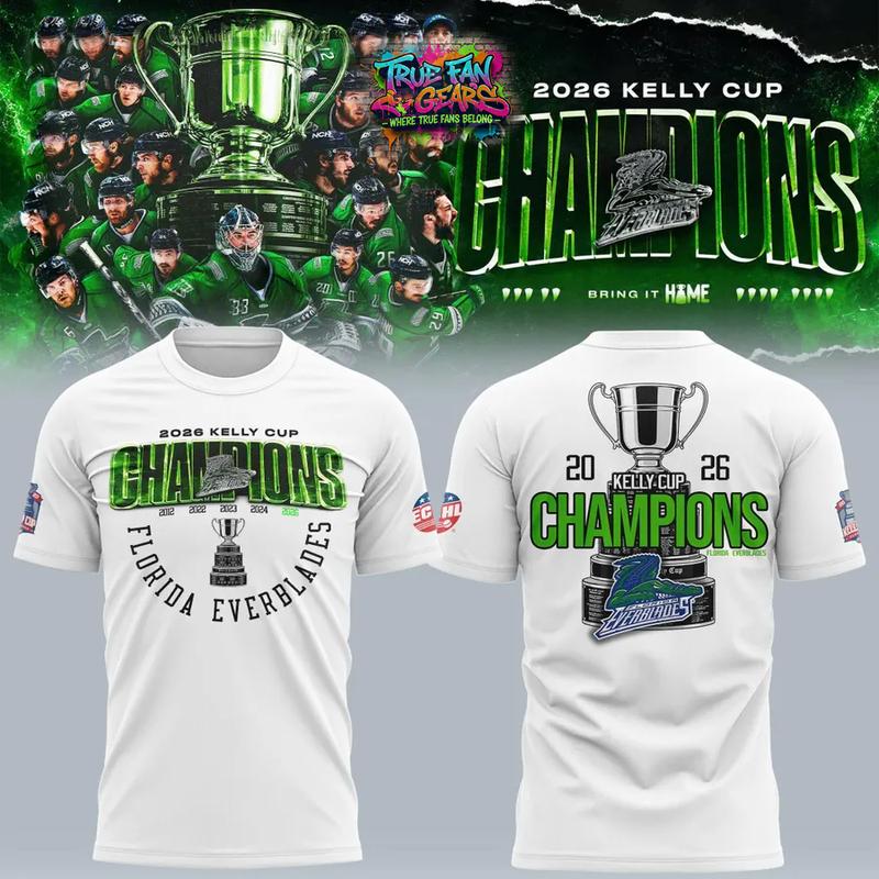 Florida Everblades 2026 Kelly Cup Champions Limited Edition Tee Shirt