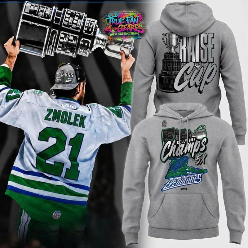 Florida Everblades Kelly Cup Champions 5X Championship Special New Hoodie