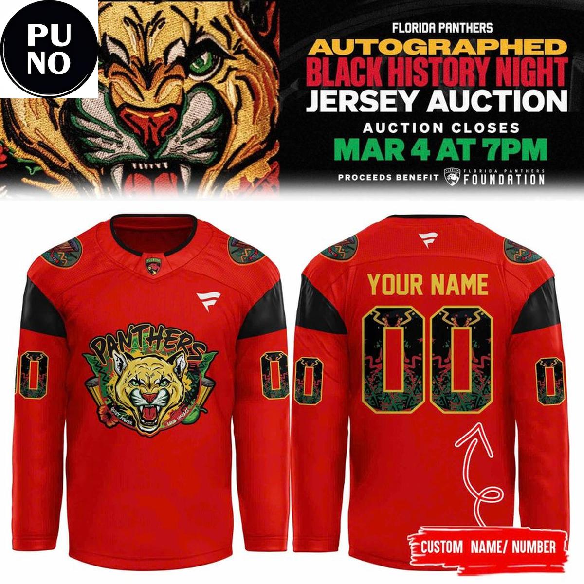 Florida Panthers Black History Night 2026 Personalized Hockey Jersey
