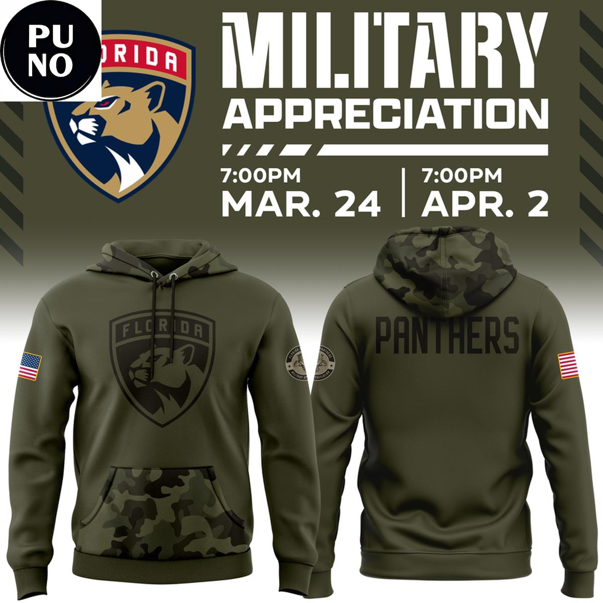 Florida Panthers x Military Appreciation Night 2026 Hoodie T-Shirt