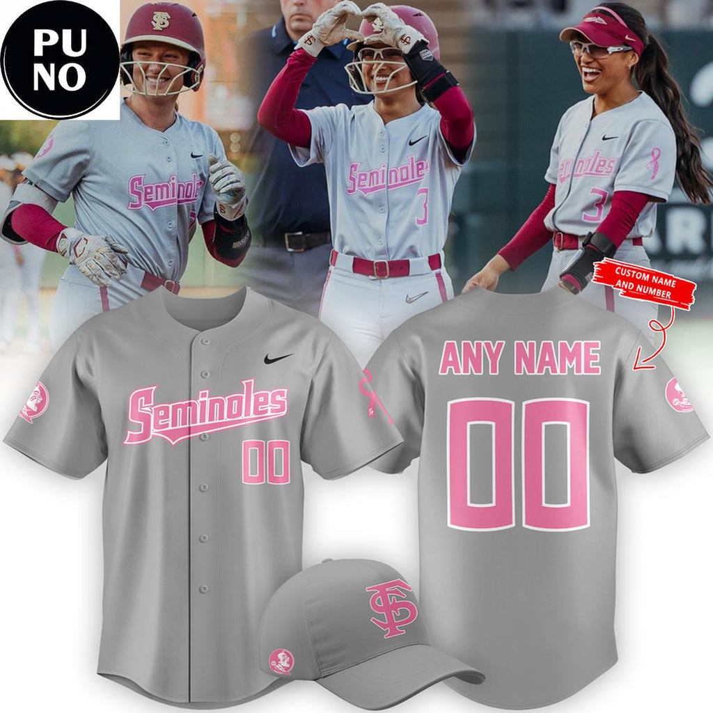 Florida State Seminoles Paint it Pink 2026 Personalized Baseball Jersey