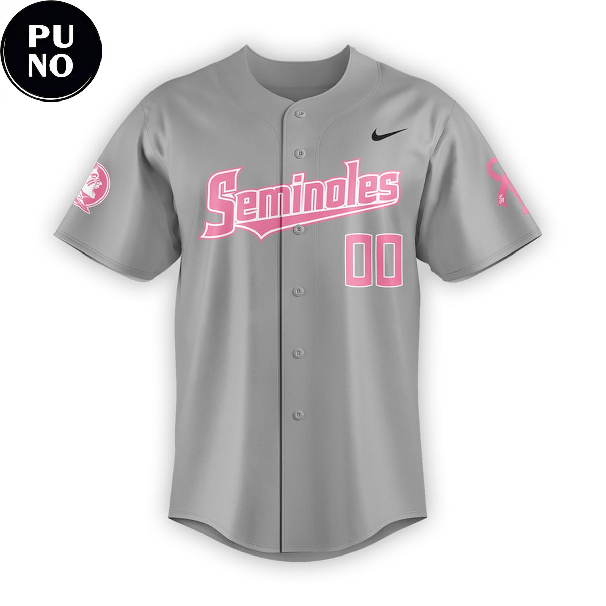 Florida State Seminoles Paint it Pink 2026 Personalized Baseball Jersey