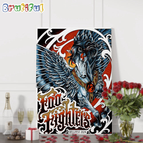 Foo Fighters Hellfest Open Air Festival 2024 Wall Art Poster Canvas