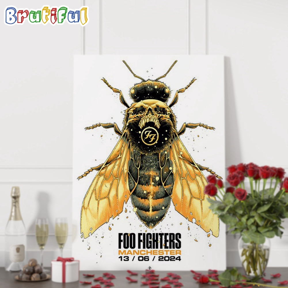 Foo Fighters June 13 2024 Manchester Emirates Old Trafford Wall Art Poster Canvas