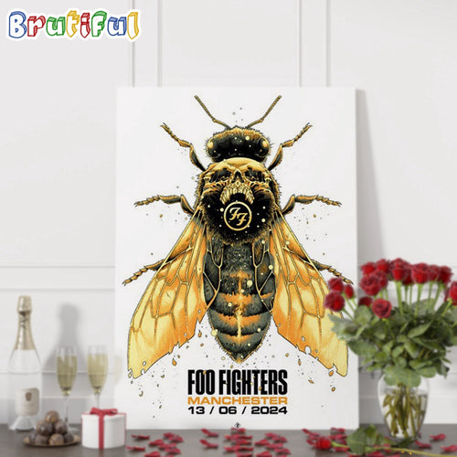 Foo Fighters June 13 2024 Manchester Emirates Old Trafford Wall Art Poster Canvas