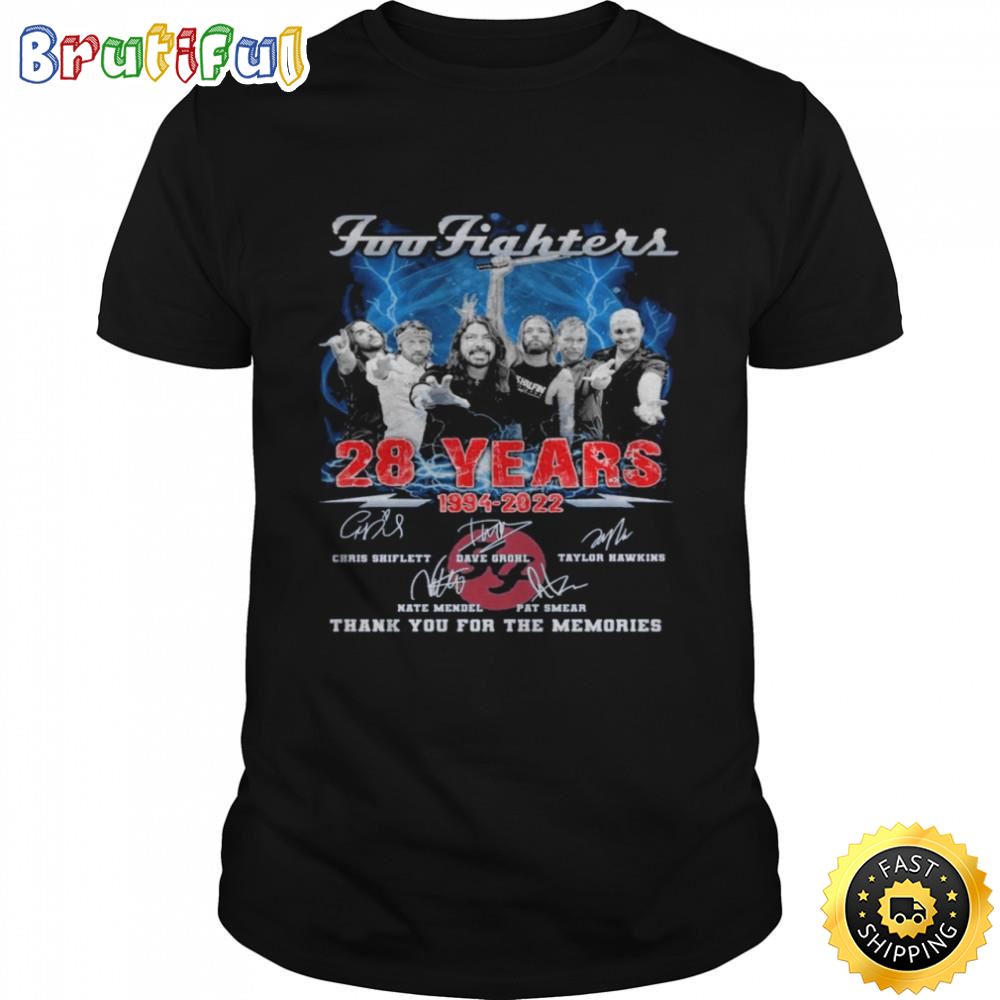 Foo Fighters 28 Years 1994-2022 Signature Thank You For The Memories Shirt