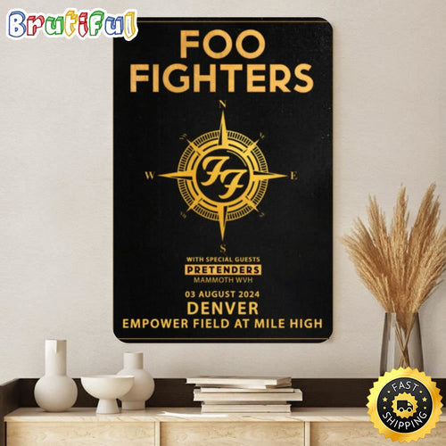 Foo Fighters Everything Or Nothing 2024 North American Stadium Tour Denver, Co Canvas Poster