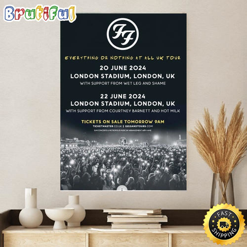 Foo Fighters Uk Tour Dates London 2024 Newspaper Advert Poster