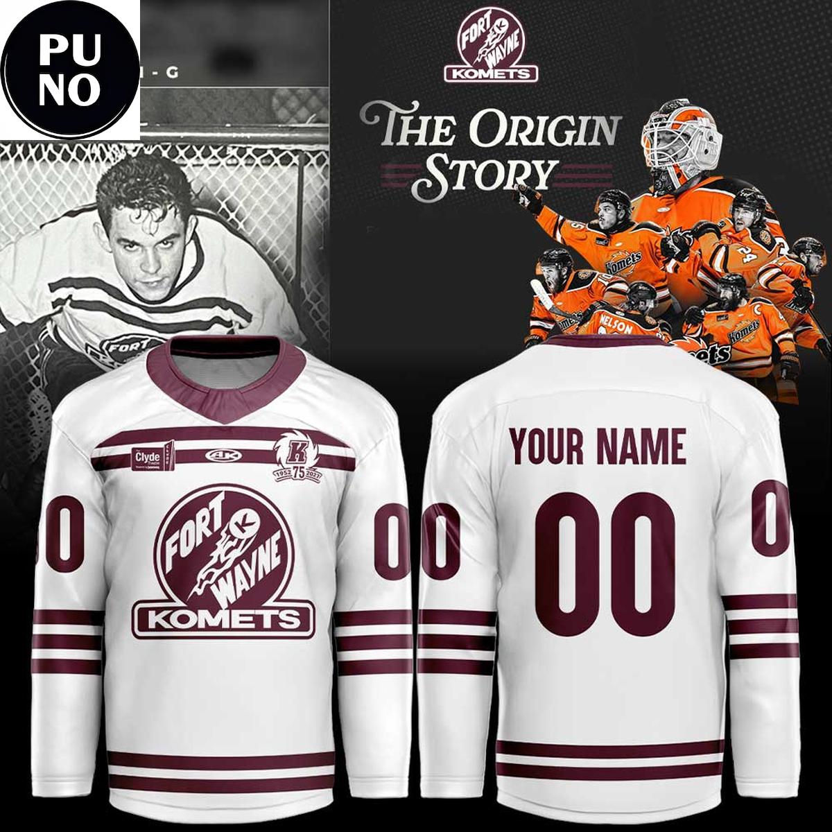 Fort Wayne Komets 2026 Throwbacks 1952 Replica Personalized Hockey Jersey