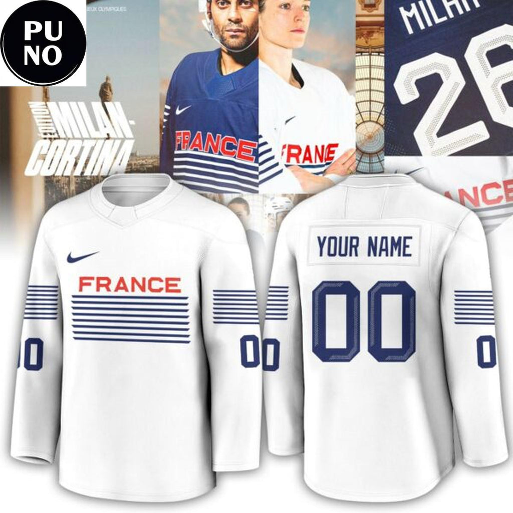 France Hockey Team 2026 Olympics Personalized Hockey Jersey