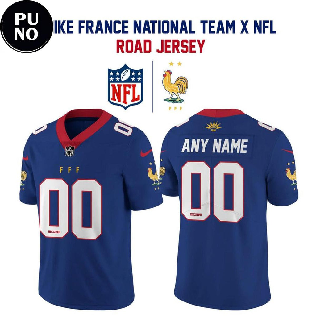France National Team x NFL Road 2026 Personalized Football Jersey