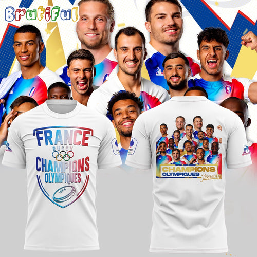 France Rugby Champions Olympiques Paris 2024 3D Shirt