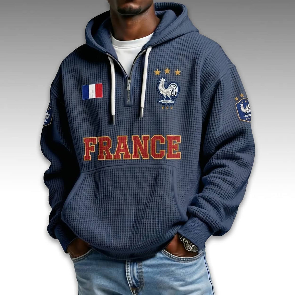 France World Cup 2026 Waffle Quarter Zip Hoodie