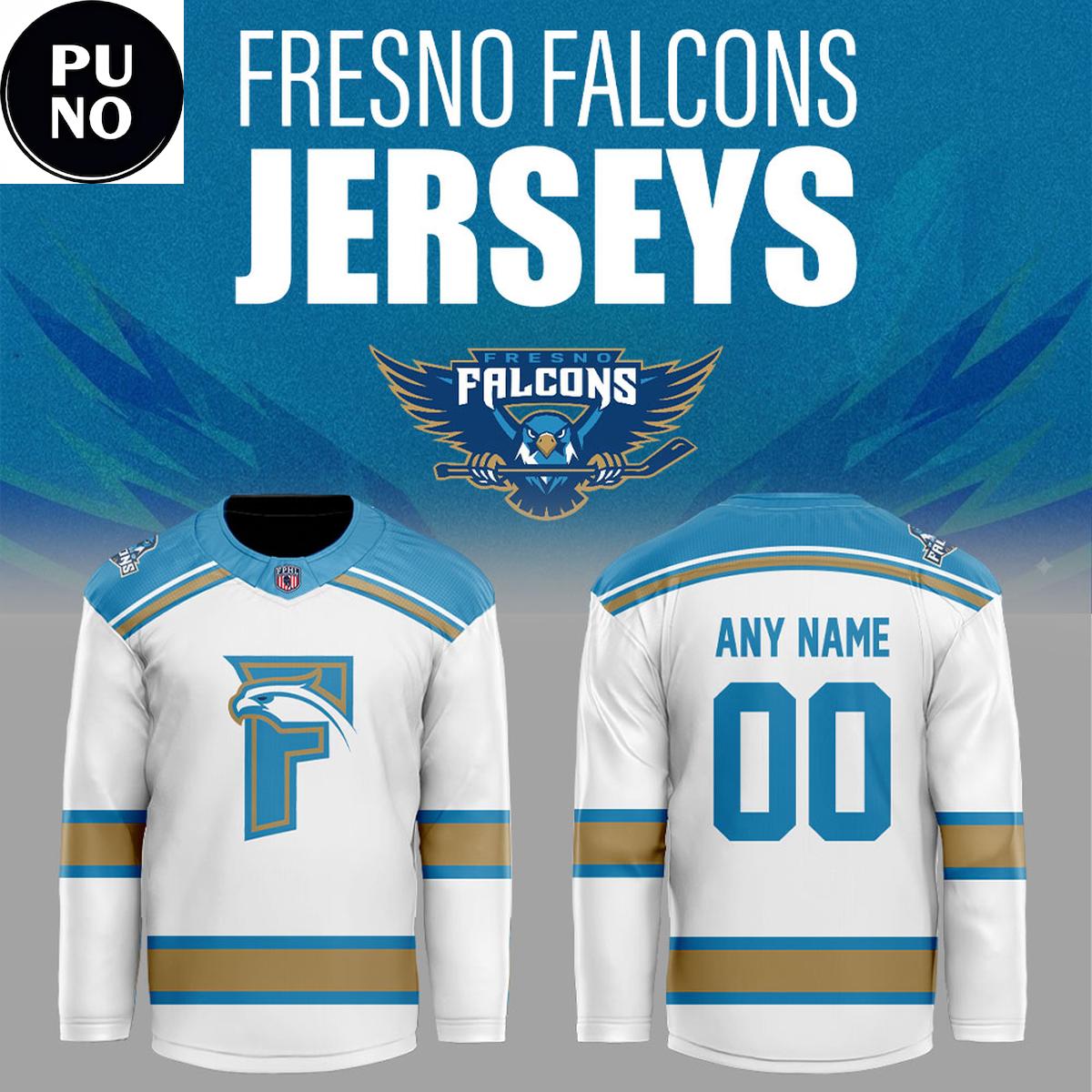 Fresno Falcons 2026 Four Eras Of Style. One City. One Team Personalized Hockey Jersey