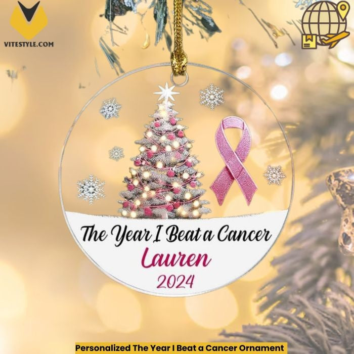 Personalized The Year I Beat a Cancer Ornament
