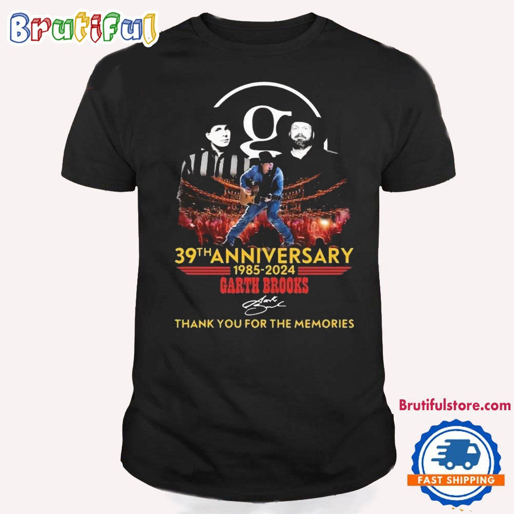 Garth Brooks 39th Anniversary 1985-2024 Thank You For The Memories T Shirt, Garth Brooks Music Shirt