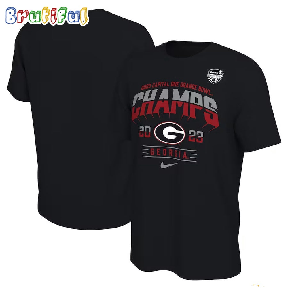 .Georgia Bulldogs 2023 Orange Bowl Champions Locker Room T Shirt