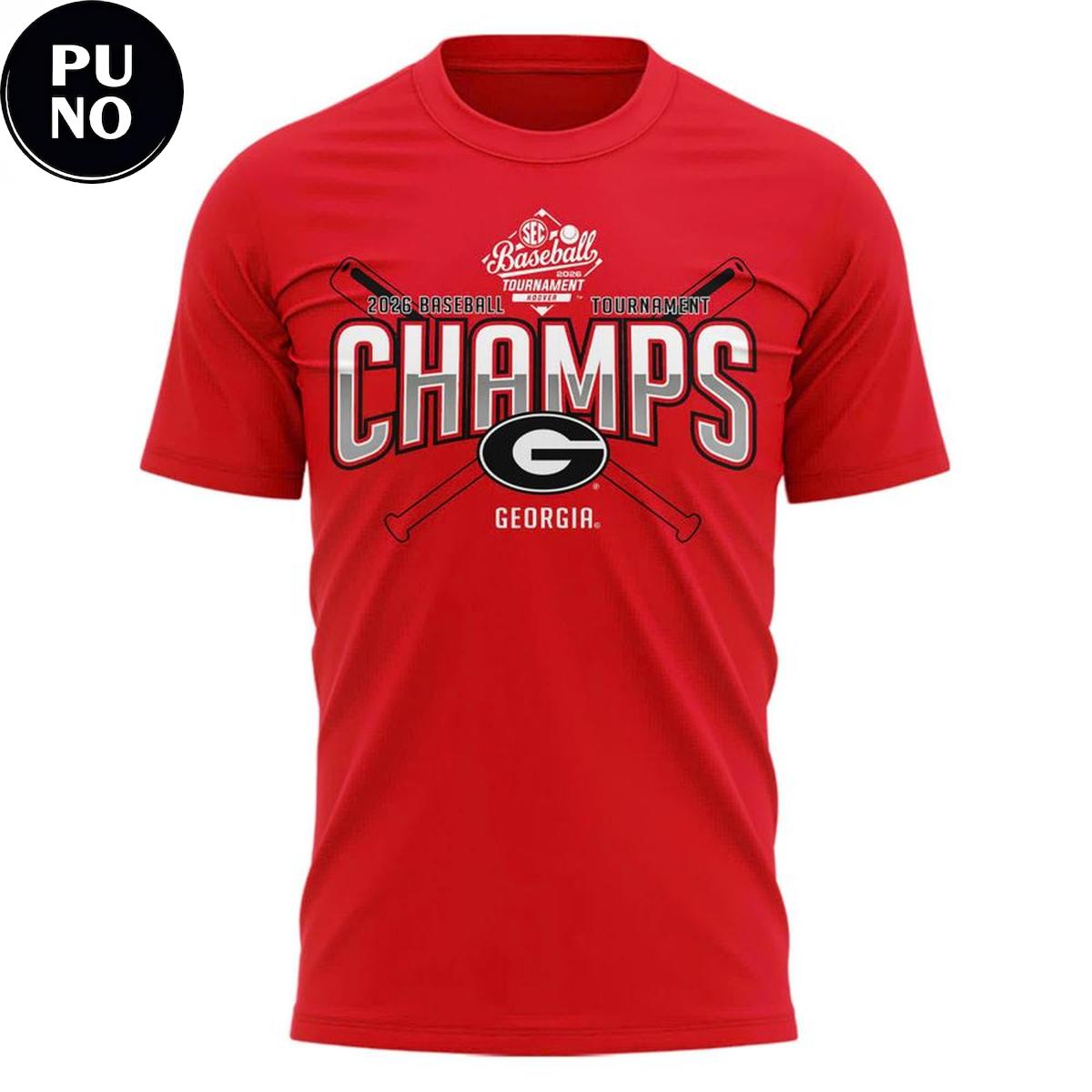 Georgia Bulldogs 2026 SEC Baseball Tournament Champions Hoodie T-Shirt