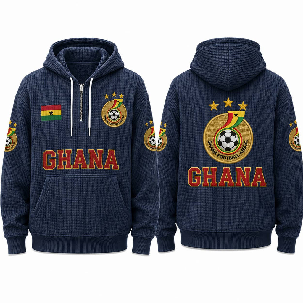 Ghana World Cup 2026 Waffle Quarter Zip Hoodie