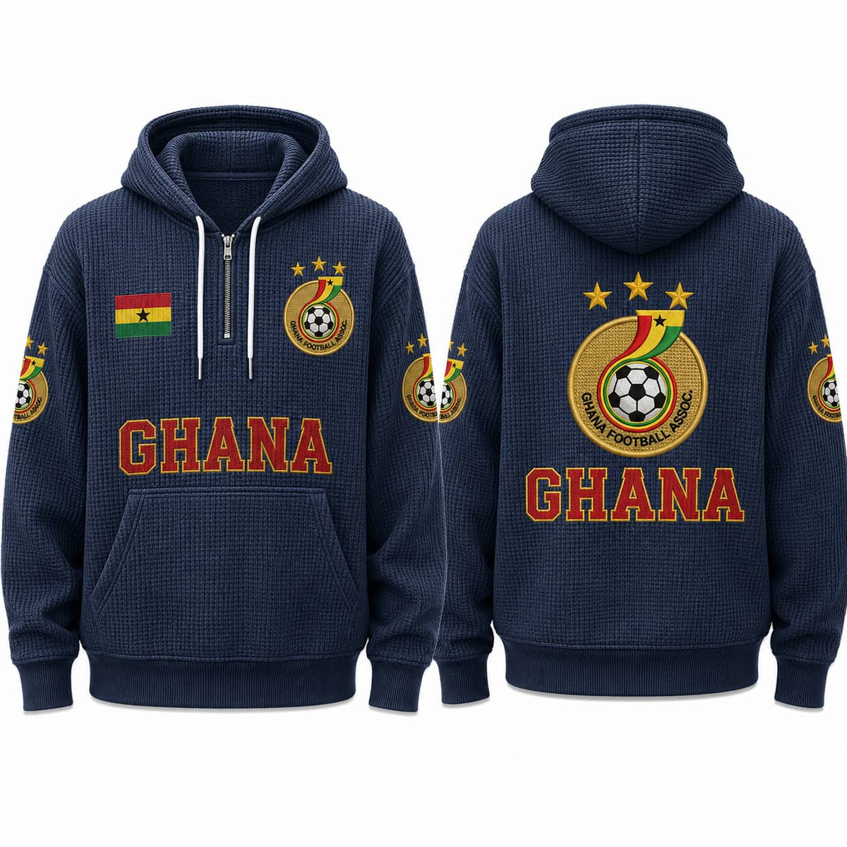 Ghana World Cup 2026 Waffle Quarter Zip Hoodie