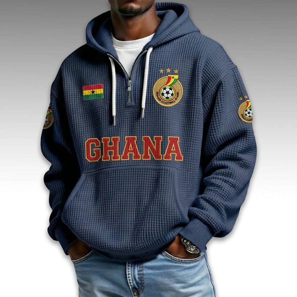 Ghana World Cup 2026 Waffle Quarter Zip Hoodie