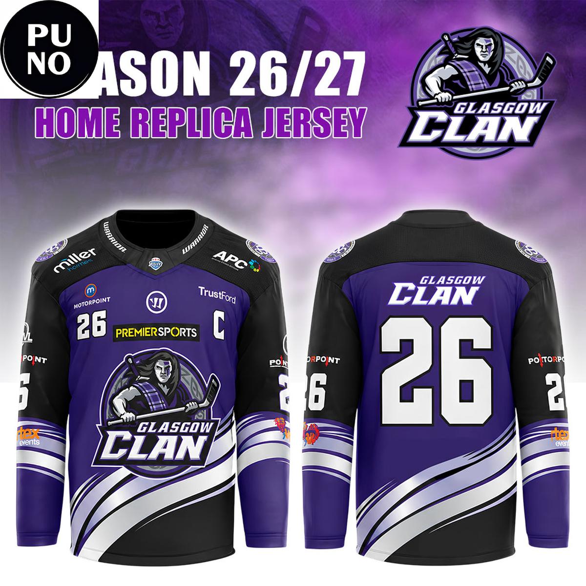Glasgow Clan Season 2026/27 Replica Personalized Hockey Jersey