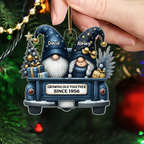 Gnome Couple Growing Old Together - Personalized Custom Shaped Acrylic Ornament - Christmas Gift For Her/Him, Husband/Wife, Couples