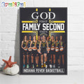 God First Family Second Indiana Fever Basketball Wall Art Poster Canvas