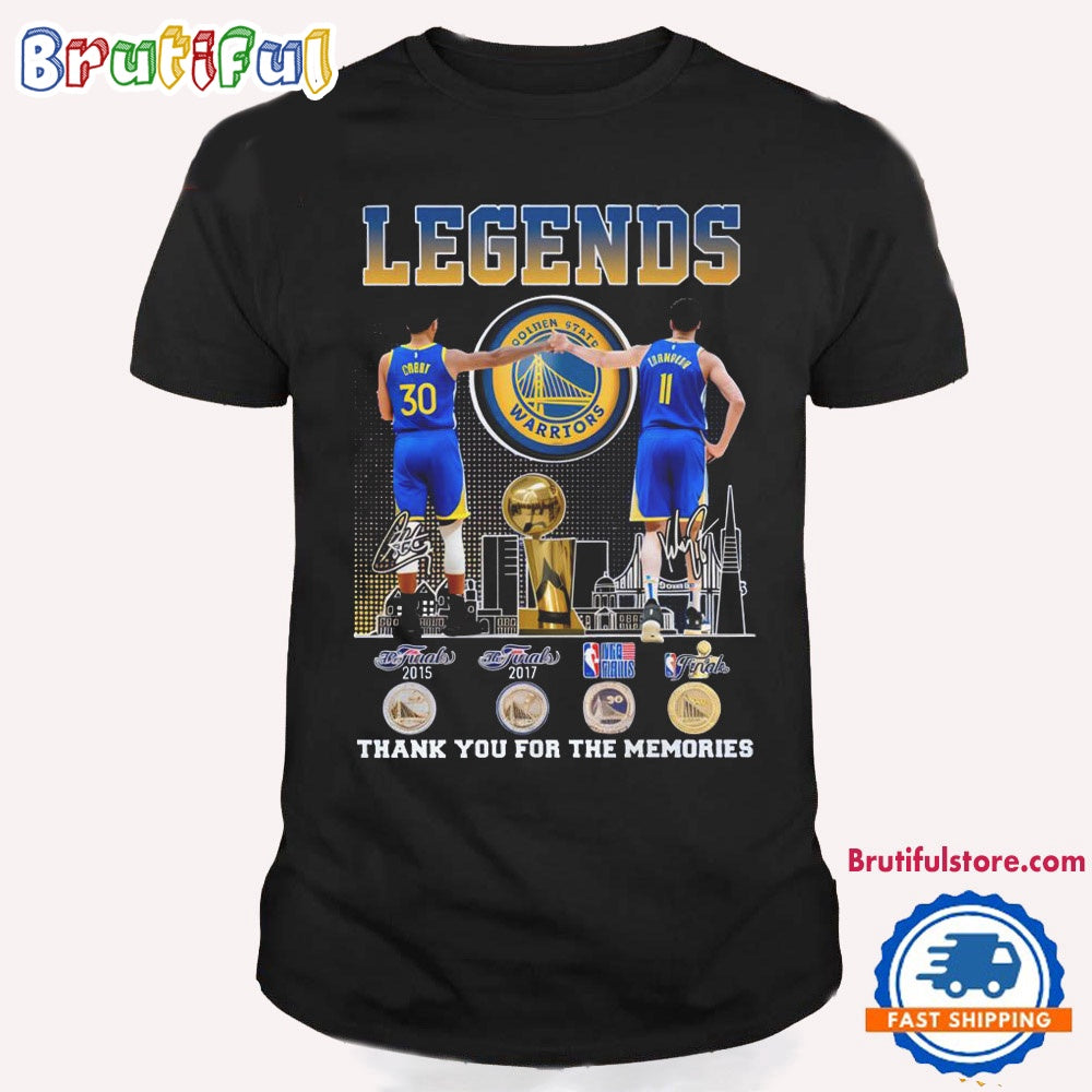Golden State Warriors Basketball Signature Thank You For The Memories T Shirt