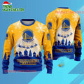 Golden State Warriors Sleigh Ride Slam Ugly Christmas Sweater