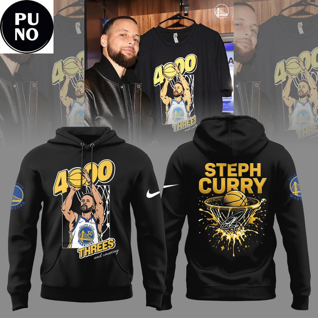 Golden State Warriors Stephen Curry 4000 Threes Pointers And Counting 2026 Hoodie T-Shirt