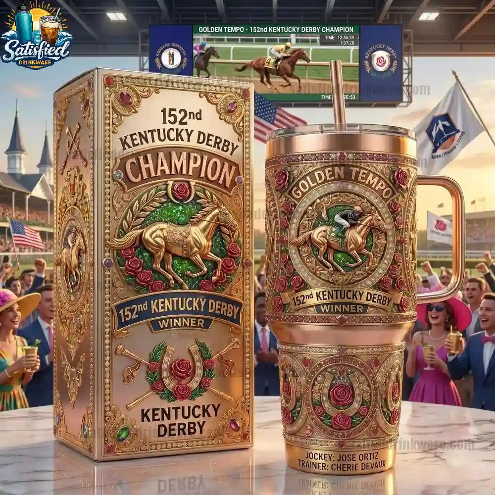 Golden Tempo 2026 Champion 152nd Kentucky Derby With Handle Tumbler