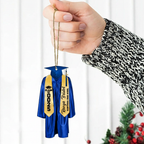 Graduation Cap & Gown Ornament - Personalized Custom Shaped Acrylic Ornament - Graduation Motivation Gift For Her/Him, Daughter/Son, Grad Ceremony, Commencement
