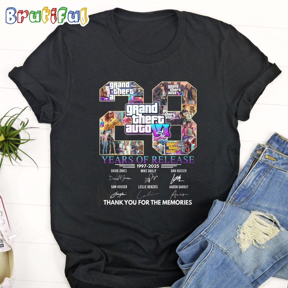 Grand Theft Auto Years Of Release Thank You For The Memories T-Shirt