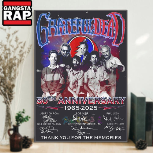Grateful Dead 50th Anniversary 1965-2025 Thank You For The Memories Signature Poster Canvas Art