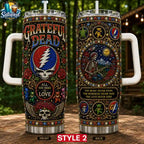 Grateful Dead Skull & Roses 40oz With Handle Tumbler
