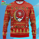 Grateful Dead X Nfl San Francisco 49ers Stealie Logo Ugly Christmas Sweater