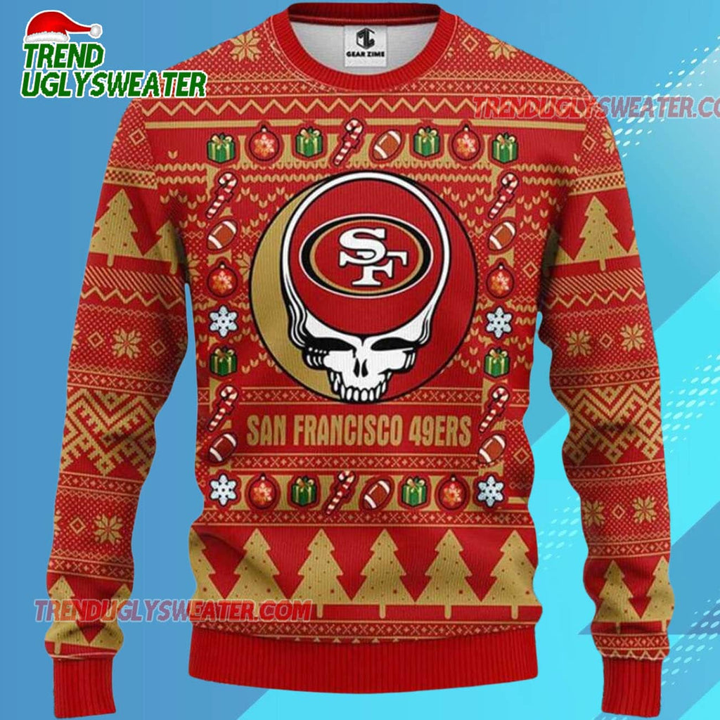 Grateful Dead X Nfl San Francisco 49ers Stealie Logo Ugly Christmas Sweater