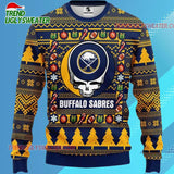 Grateful Dead X Nhl Buffalo Sabres Stealie Logo Ugly Christmas Sweater