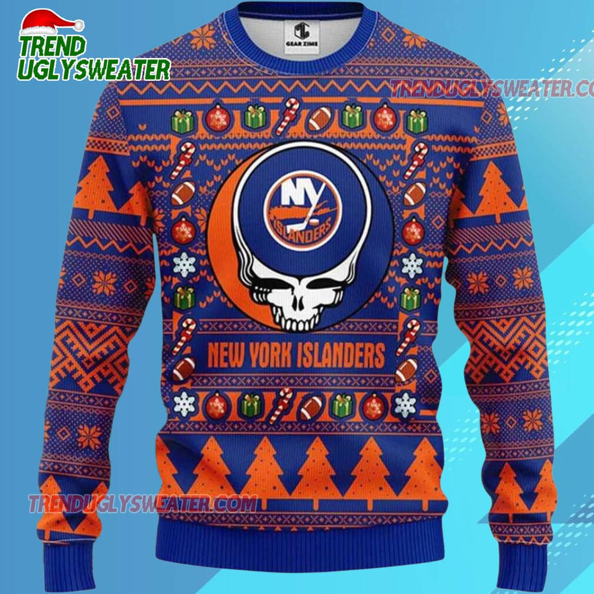 Grateful Dead X Nhl New York Islanders Stealie Logo Ugly Christmas Sweater