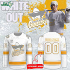 Green Bay Gamblers 2026 White Out Throwback Limited Hockey Jersey