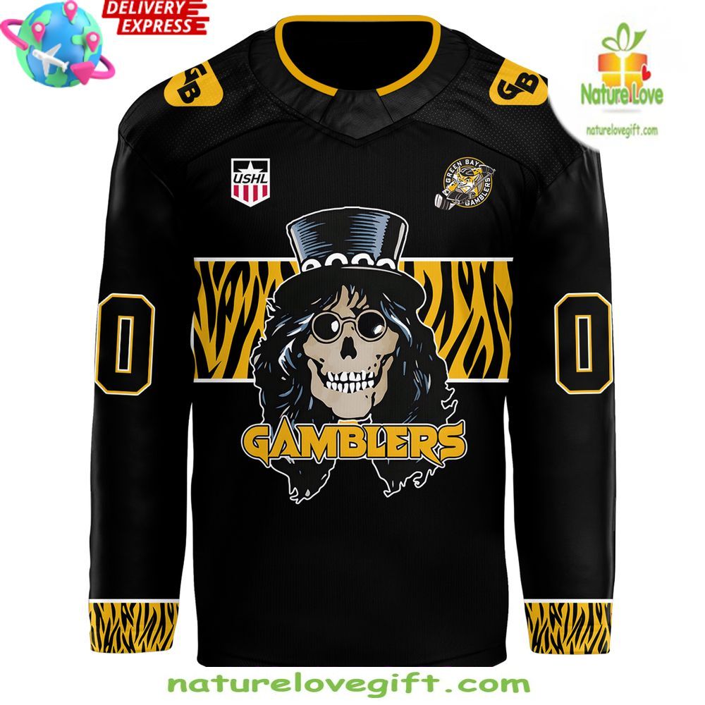 Green Bay Gamblers Hockey Jersey Hair Nation Custom Fan Apparel