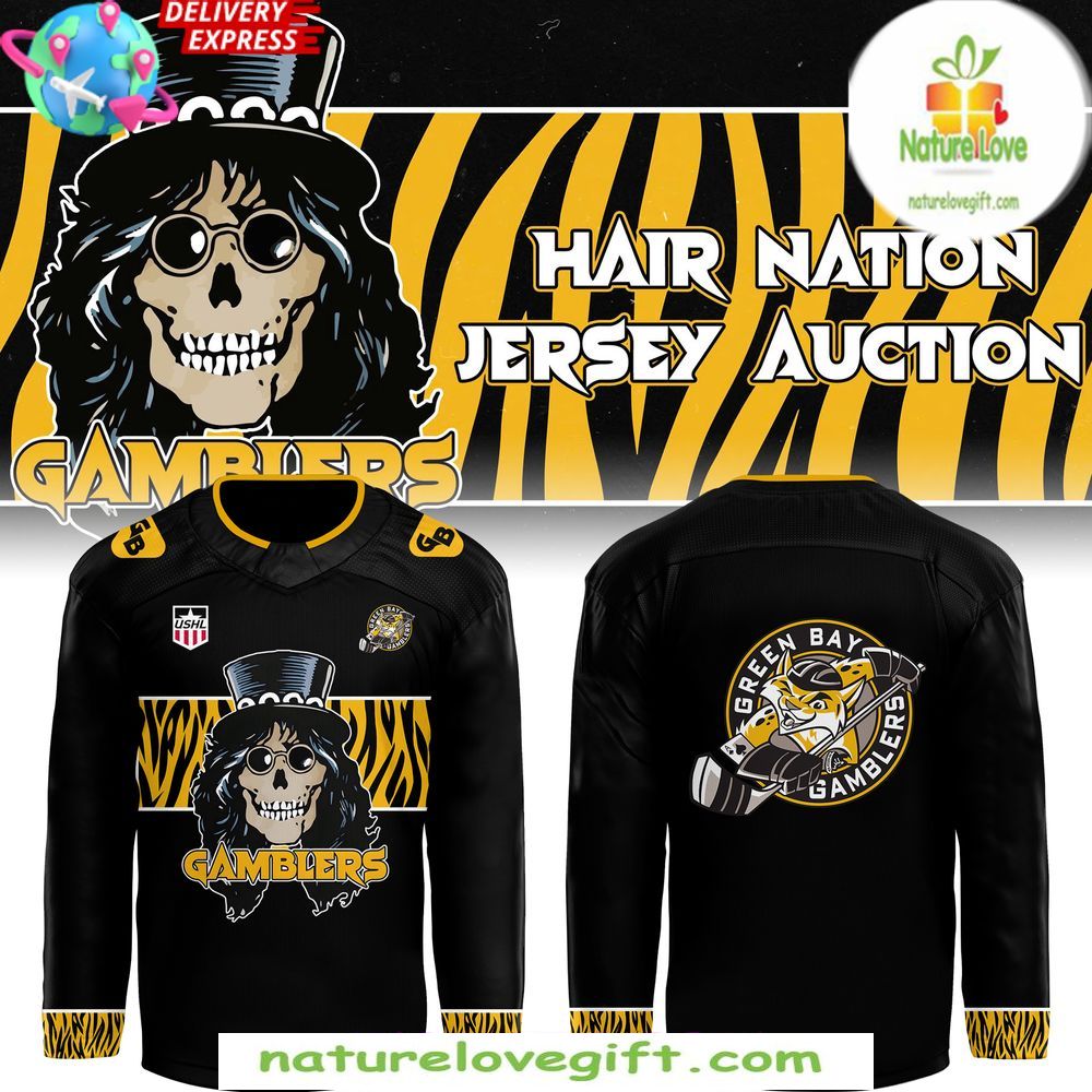 Green Bay Gamblers Hockey Jersey Hair Nation Limited Edition