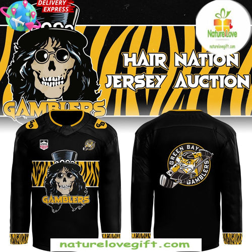 Green Bay Gamblers Hockey Jersey Hair Nation Limited Edition