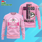 Green Bay Packers 2025 NFL My God Is Stronger Than Breast Cancer Chritmas Sweater