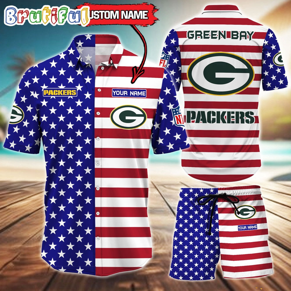 Green Bay Packers American Flag Hawaii Shirt