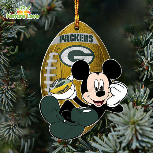 Green Bay Packers Mickey Mouse Ornament Disney Christmas Decorations