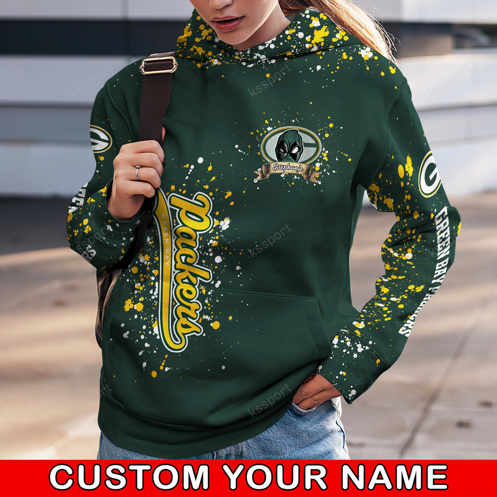 Custom NFL Green Bay Packers Hoodie Leggings Rock Paper Scissors Throat Punch I Win Hoodie