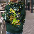 Custom NFL Green Bay Packers Hoodie Leggings The Grinch Hoodie Rock Paper Scissors Throat Punch I Win